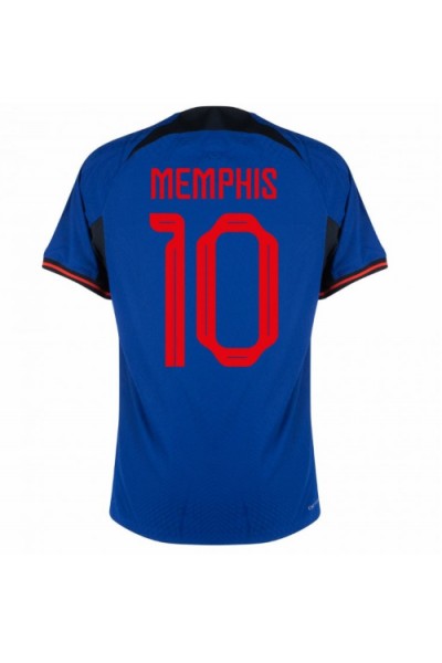 Fotbalové Dres Holandsko Memphis Depay #10 Venkovní Oblečení MS 2022 Krátký Rukáv